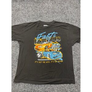 Fast & Furious Mens 2XL Black Graphic T-Shirt Supra Skyline Car Movie Tee